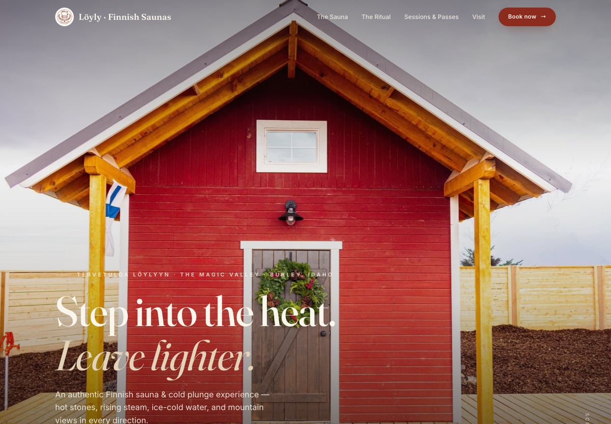 The Löyly Finnish Saunas website, built by Wabi Sabi